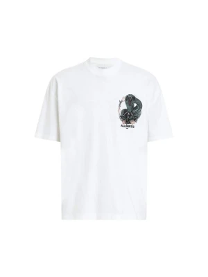 T-shirt z nadrukiem AllSaints biały