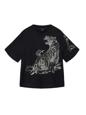 T-shirt z nadrukiem AllSaints czarny