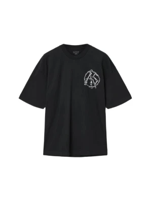 T-shirt z nadrukiem AllSaints czarny