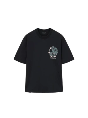 T-shirt z nadrukiem AllSaints czarny