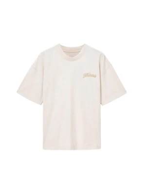 T-shirt z nadrukiem AllSaints mleczny