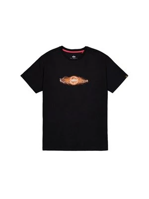 T-shirt z nadrukiem Alpha Industries czarny
