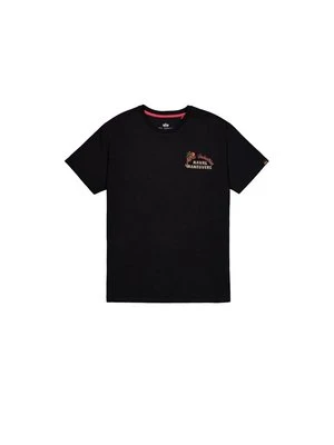 T-shirt z nadrukiem Alpha Industries czarny