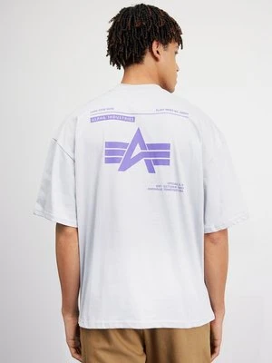 T-shirt z nadrukiem Alpha Industries jasnoszary