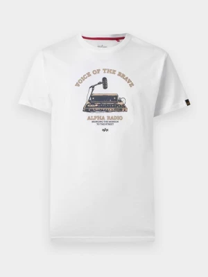 T-shirt z nadrukiem Alpha Industries biały