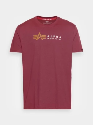 T-shirt z nadrukiem Alpha Industries bordowy
