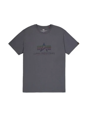 T-shirt z nadrukiem Alpha Industries ciemnoszary