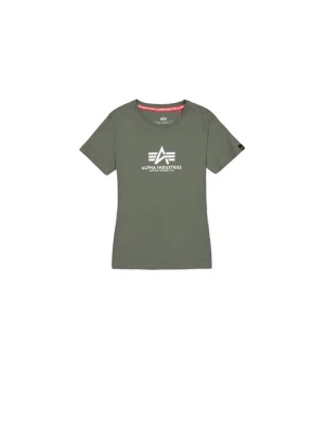 T-shirt z nadrukiem Alpha Industries ciemnozielony