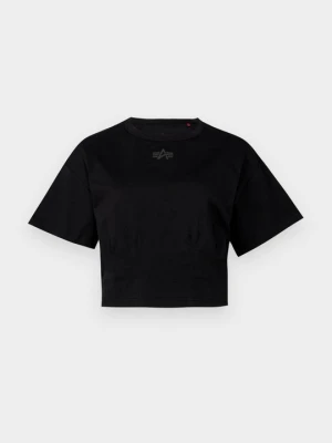 T-shirt z nadrukiem Alpha Industries czarny