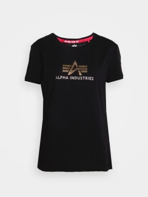 T-shirt z nadrukiem Alpha Industries czarny