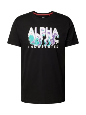 T-shirt z nadrukiem Alpha Industries czarny