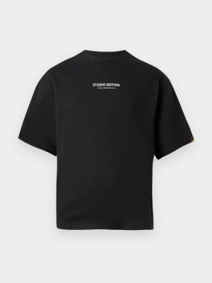 T-shirt z nadrukiem Alpha Industries czarny