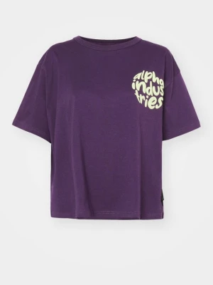 T-shirt z nadrukiem Alpha Industries fioletowy