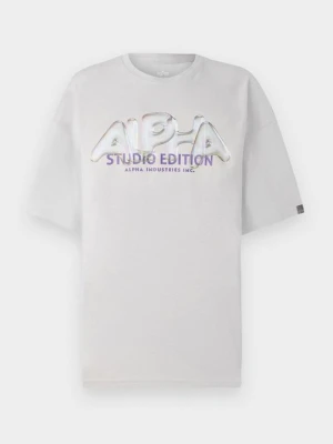 T-shirt z nadrukiem Alpha Industries jasnoszary