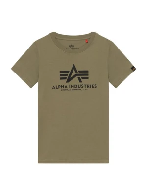 T-shirt z nadrukiem Alpha Industries oliwkowy