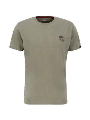 T-shirt z nadrukiem Alpha Industries oliwkowy