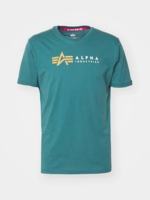 T-shirt z nadrukiem Alpha Industries petrol