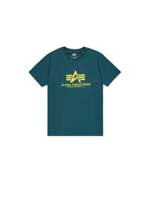 T-shirt z nadrukiem Alpha Industries petrol