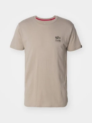 T-shirt z nadrukiem Alpha Industries piaskowy