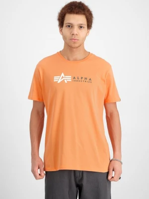 T-shirt z nadrukiem Alpha Industries pomarańczowy
