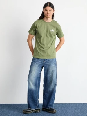 T-shirt z nadrukiem Alpha Industries zielony