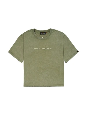 T-shirt z nadrukiem Alpha Industries zielony