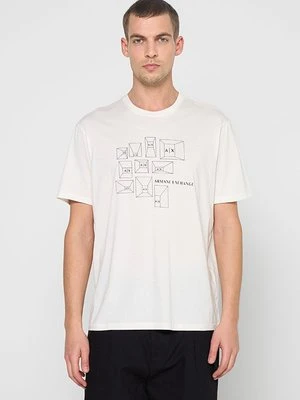 T-shirt z nadrukiem Armani Exchange biały