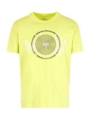 T-shirt z nadrukiem Armani Exchange żółty