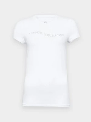 T-shirt z nadrukiem Armani Exchange biały