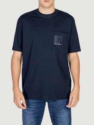 T-shirt z nadrukiem Armani Exchange niebieski