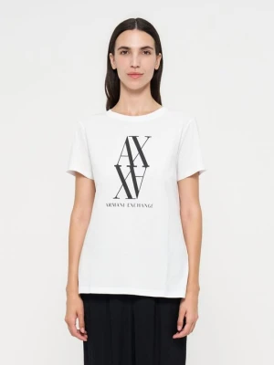 T-shirt z nadrukiem Armani Exchange biały