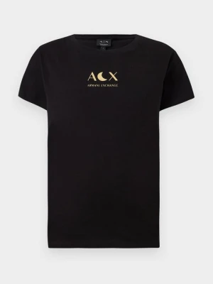 T-shirt z nadrukiem Armani Exchange czarny
