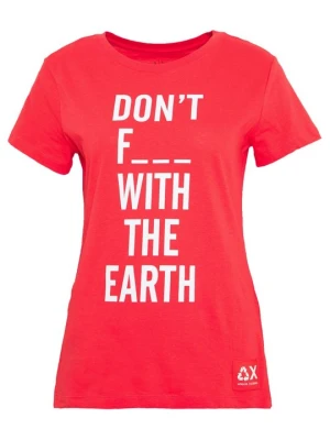 T-shirt z nadrukiem Armani Exchange czerwony