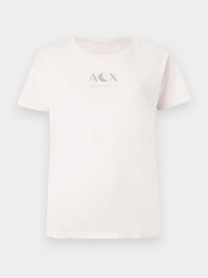 T-shirt z nadrukiem Armani Exchange jasnoróżowy