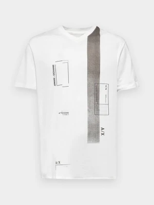 T-shirt z nadrukiem Armani Exchange mleczny