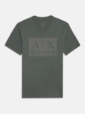 T-shirt z nadrukiem Armani Exchange musztardowy