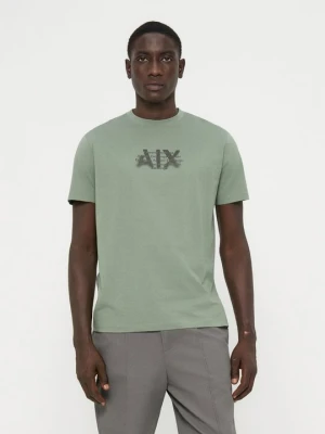 T-shirt z nadrukiem Armani Exchange zielony