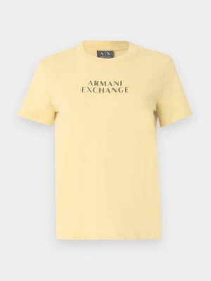 T-shirt z nadrukiem Armani Exchange żółty