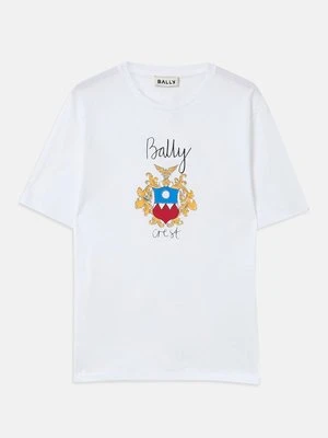 T-shirt z nadrukiem Bally biały