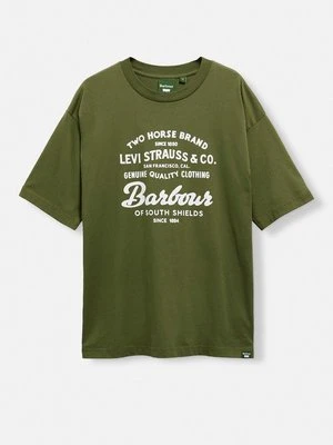 T-shirt z nadrukiem Barbour
