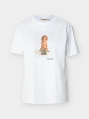 T-shirt z nadrukiem Barbour biały