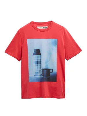 T-shirt z nadrukiem Barbour czerwony