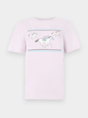 T-shirt z nadrukiem BAUM UND PFERDGARTEN jasnoróżowy