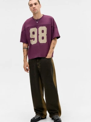 T-shirt z nadrukiem BDG Urban Outfitters ciemnoczerwony