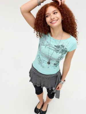 T-shirt z nadrukiem BDG Urban Outfitters zielony