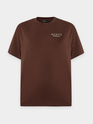 T-shirt z nadrukiem Bench brązowy