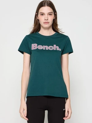 T-shirt z nadrukiem Bench ciemnozielony