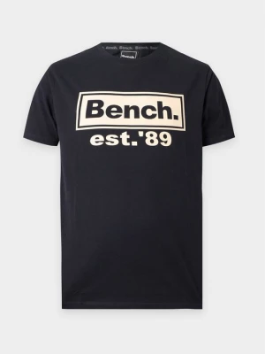 T-shirt z nadrukiem Bench granatowy