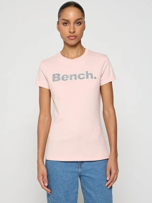 T-shirt z nadrukiem Bench jasnoróżowy