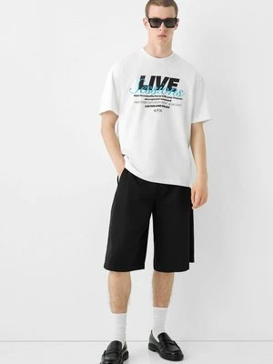 T-shirt z nadrukiem Bershka